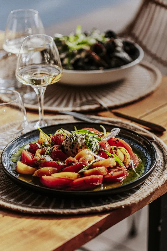a plate of food on a table
